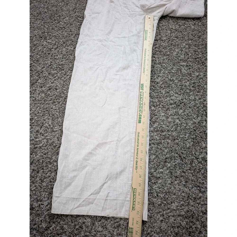 Banana Republic Linen Blend Wide Leg High Waist Paints Women's Size 12 Beige‎